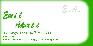 emil apati business card